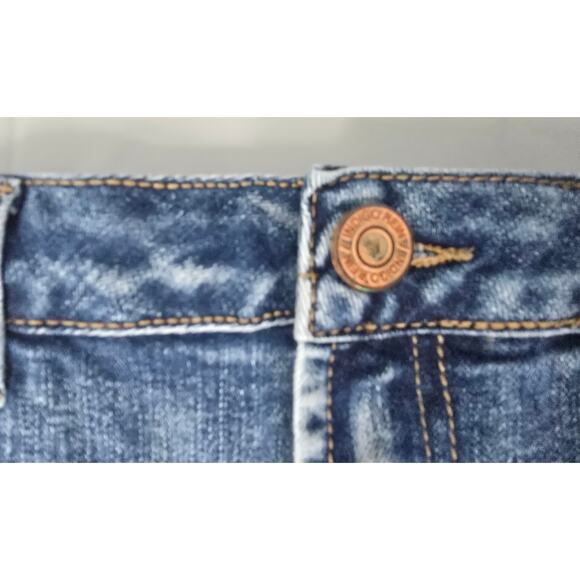 Denim Micro Mini  Skirt Gothic Grunge Y2K Holes Distressed Size 13 - Picture 4 of 8